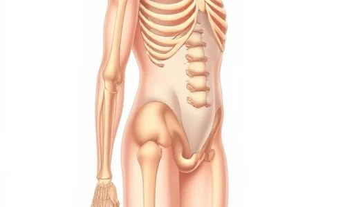 A medical illustration showing the left side of a human body with partial paralysis, depicting weakened or immobile left arm and leg, while the right side remains normal, in a neutral anatomical pose, soft lighting, educational context, no text or labels